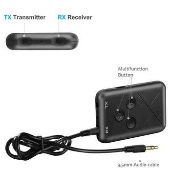 2 in 1 Juhtmevaba Bluetooth 5.0 Saatja-Vastuvõtja Audio Stereo Muusika TX-10 Bluetooth Adapter TV Auto Kõlari Muusika