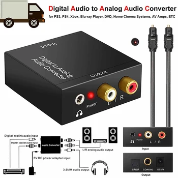 Tulus 3.5 mm Jack Koaksiaal Optilise Kiu Digitaal-Analoog Audio AUX RCA L/R Converter SPDIF Digital Audio Dekooder Võimendi