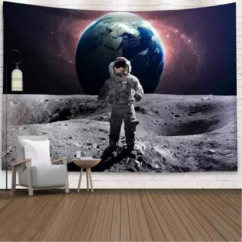 Astronaut Õlu Seina Riputamise Vaip, Psühhedeelne Magamistoaga Kodu Kaunistamiseks Ruumi Seina Riputamise Galaxy Bedspread Decor Vaip