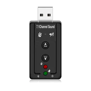 USB-Jaoturid USB 2.0 Väline helikaart 7.1 CH Audio Mini Adapter Nuppu Kontrolli 3.5 mm Kõrvaklappide MIC Arvuti Komponendid