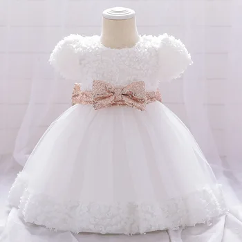 2021 Baby Kleit Tüdruk Printsess Kleit Vastsündinud Esimese Aasta Sünnipäeva Ristiti Dress Litrid Vibu Pulmapidu Kleit Imiku Riided