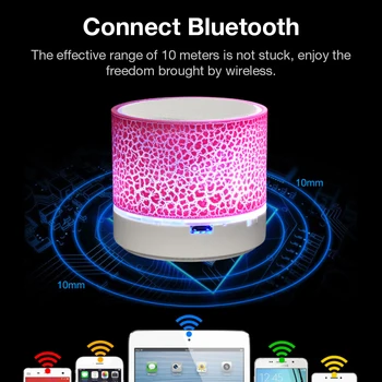Traadita Bluetooth-Värvikas Tuli Väike Pragu Heli Kõlar Heli Mobiilne Telefon Mini Subwoofer Toetada TF Kaarti / U Disk / AUX