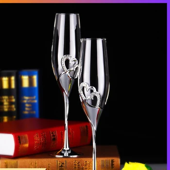 Paari Kristall Teemant Pokaalilaadse Pulmas Veini Klaas Pulma-Aastapäeva Veini Klaas Šampanjat Klaasi Set High-End Loomingulise