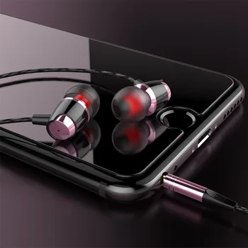 Kõrvaklappide In-Ear 3.5 MM Juhtmega Kõrvaklapid Metal kõrva telefonid mängimine