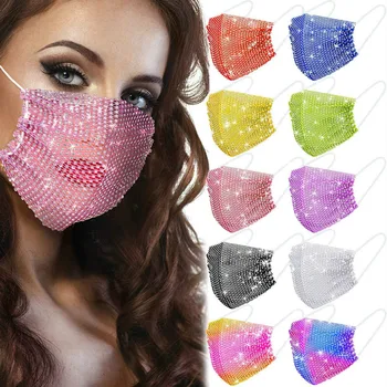 Naiste Mask Mood Sädelevat Rhinestone Daamid Korduvkasutatavad Pestav Fashion Näo Mask Pool Nägu Teenetemärgi Naiste Ehted