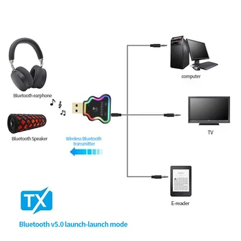 Kaks-ühes-Bluetooth-Saatja-Vastuvõtja 5.0 Bluetooth Juhtmeta heliadapteri Auto Käed-vabad Kõne Automaatne Mälu Funktsioon
