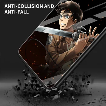 Karastatud Klaasi Puhul Samsung Galaxy A70 A50 A40 A30 A20 A10 Anime Rünnak Titan Must Pehme Raam