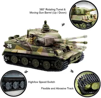 Uus 1/72 Mini puldiga Auto Mänguasi Lahe RC Tank Mänguasjad Tankid Torn Rotatsiooni Tarvikud Heliga Sest Laps on Poiste Mänguasjad