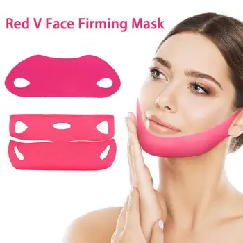 Punane Pinguldav Topelt Mask Vähendab Kahekordne Lõug Õhuke Face Lift Anti Vahend Näo Ilu Üles Salendav Vöö V Massager Line Sidemega U4A7