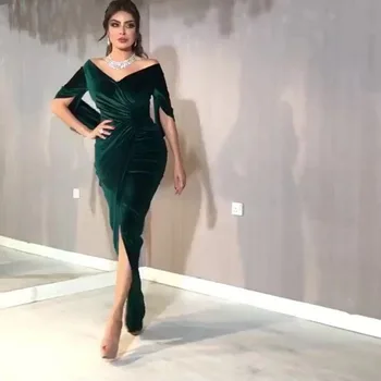 Naiste Kleit Suvel Kulla Velvet 2021 Uus Cheongsam V-kaelus Kleit Naine värviga Pikk Kleit katkisi
