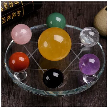 Punane kvarts palli võrku seitse Mitmevärviline quartz crystal ball kera tervendav kristall