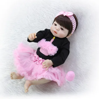 57cm kogu Keha Silikoon Uuestisündinud Baby Doll Mänguasjad Tõetruu tüdruk printsess bebes uuestisündinud väikelapse bonecas lapsed kingitus