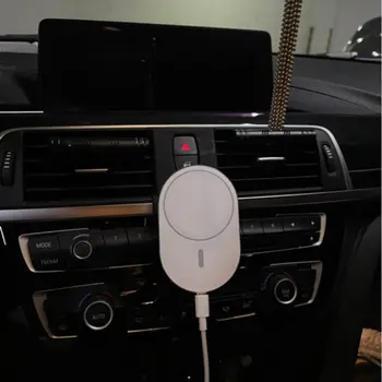 Magnet Traadita autolaadija AirVent Mount Kooskõlas Eest Magsafe iPhone 12 ProMax Mini 15W Kiire Laadimine Auto Hoidikut