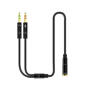 AUX-in 3,5 mm Audio Mic Splitter Kaabel Naine 2 Mees Kõrvaklappide Mikrofoni Adapter