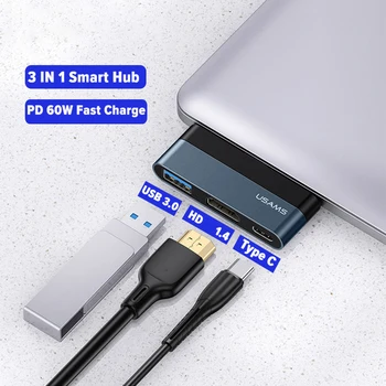 C-tüüpi Rummu 60W PD Kiire Laadimine USB-C-Hub TF-Kaardi Lugeja 4K HDMI-Ühilduvate Splitter Adapter iPad Pro/Sülearvuti
