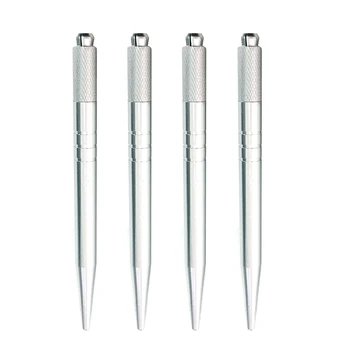 5tk Tätoveering Microblading Pen Hõbedane Tebori Pen Käsitsi Tätoveering Pen Masin, Alaline Meik Kulmu Pliiats