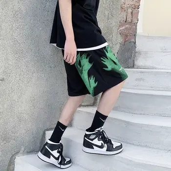 HybSkr Meeste Casual Liiga lühikesed Püksid 2021 Mood Trükitud Hip-Hop lühikesed Püksid korea Streetwear Meeste lühikesed Püksid