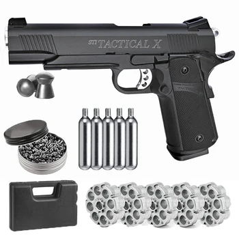 Pistolet GBB STI Tactical X +Relva Kuuli Converter+Co2 Täppe +500ct Plii Graanulid Classic Home Deco Metallist Seina Märk