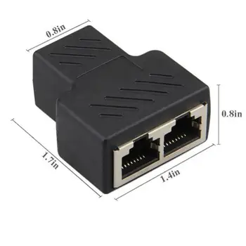 1 2 Võimalust LAN Ethernet võrgukaabel RJ45 Naine Splitter Pistiku Adapter