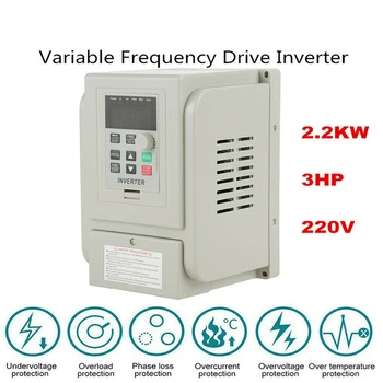 2,2 KW, 3HP 220V Variable Frequency Drive Inverter CNC VFD VSD Ühe Kuni 3 Faasi