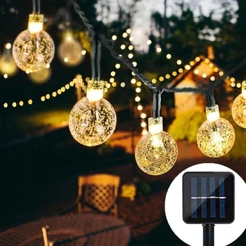 20/50 LED-Crystal Ball LED Solar LED-Solar Power String Haldjas Tuled Vanikud pool jõuluehe Aed Outdoo
