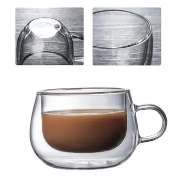 150ml Selge, Double-Layer kohvitass, Mille Käepide Uuenduslike Topelt Klaas Tassi Drinkware Kruusid Drinkware