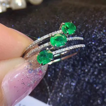 SHIQING Luksus laadi emerald roheline kalliskivi trahvi 925 sterling hõbe read helise enagement aastapäeva