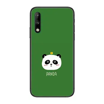 Cute cartoon panda Selge Telefoni Puhul Huawei Y 5 6 7 8 9 A P S Pro 2020 2019 Must Etui Coque Hoesjes Koomiline Mood