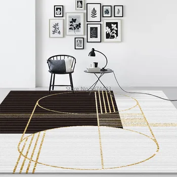 200*300cm kaasaegne lihtne must ja valge triibuline ringi elutuba magamistuba köök öö vaip põranda matt kohandamine
