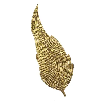 Suur pärlitest tikand leaf paiga peace plaastrid mütsid, kott märgid applique plaastrid riided HA-2825