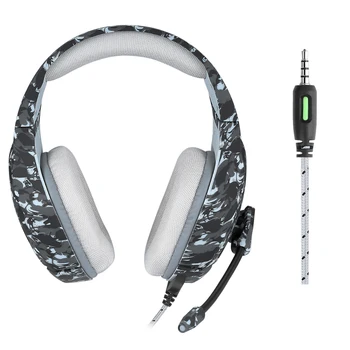 PC Gaming Headset Bass Kõrvaklapid koos Mic PS4 jaoks Uus Xbox 1 Lülitage Arvuti Mobiiltelefoni Mängu Kõrvaklapid Kamuflaaž