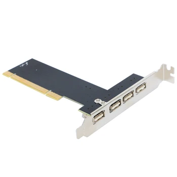Vastupidav Musta PCI Kaart Sisemine Kontroller Desktop Konverter-USB 2.0 Adapter 5 Ports Hub kiire Laienemine 480Mbps