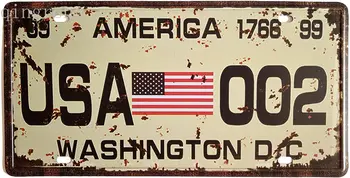 Usa Lipp Washington D.C. 002 Retro Vintage Auto numbrimärk Tina Logi sisse Pressitud Silt Kodus Pubi, Baar Decor