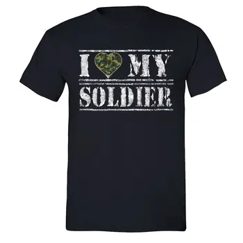 Ma Armastan Oma Sõdur T-särk Ameerika Sõjaväe Särk USA Armee Camo Hunt Tshirt Blk Hipster Tees Suvel Meeste T-Särk