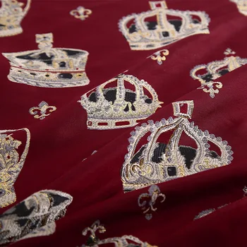 Uus on sisse pressitud kolmemõõtmeline brocade crown jacquard fabric kõrge-klassi kuld niit, lõng, värvitud rõivas käsitsi DIY riie kohandatud 1