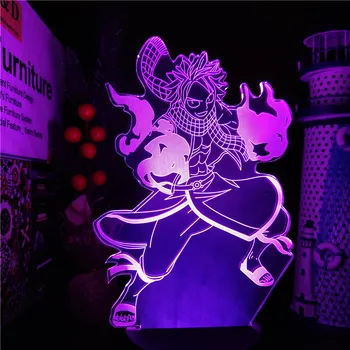 Tulekahju Punch Natsu Anime Muinasjuttude 3D Kerge 7/16 Värvi Muuta LED Night Light Lastele Magamistuba Teenetemärgi Manga Fairy Tail Lamp