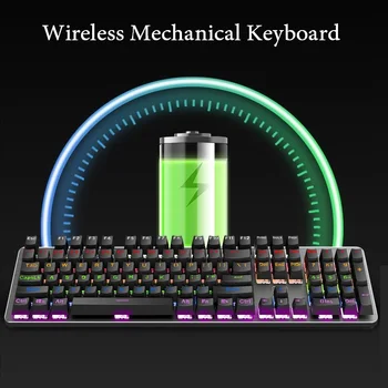Juhtmega/Juhtmeta 2 in 1 Mehaaniline Klaviatuur 104 Keycaps Klaviatuuri Mehaaniline Sinine/Must Telg Veekindel Klaviatuur Ohvitser Gamer