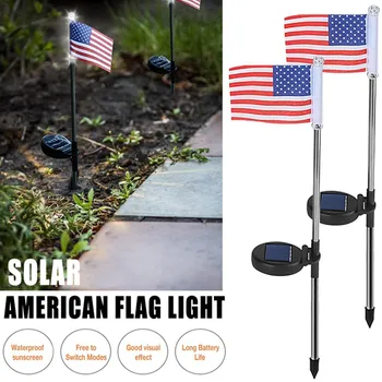 2tk Päikese Ameerika Lipu Valguses Aias Muru Valguse Aed Decor 2 Led Lamp Muru Dekoratiivsed Tuled iseseisvuspäeva Limited Edition