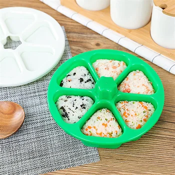 Sushi Hallituse Onigiri Riis Palli Vajutage Maker 6 Aukude DIY Kolmnurkne Sushi Hallituse Kodu Köök Bento Tegija Vahendid