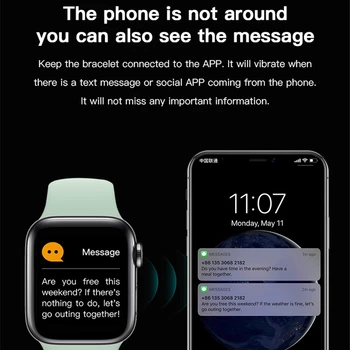 IWO X7 Smart Watch Seeria 6 Bluetooth-Helista smartwatches Fitness Heart Rate Tracker Smartwatch Android ja IOS Pk Apple iWatch