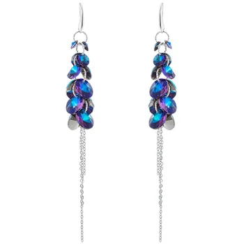 Korea fashion väike värske pikk sinine kristall kõrvarõngad temperament mitmekülgne Tutt Kõrvarõngad väliskaubanduse kõrva tarvikud