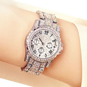 Naiste Quartz Watch Fashion Bling Vabaaja Vaadata Emane Hõbedane Quartz Watch Kristall Teemant Kell
