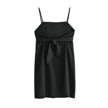 Casual Suvel Naiste Suspender Tõsta Kleit Värviga Daamid Pilduma Rihm Backless Bowknot Vestidos One-piece Basic Mini Sundress