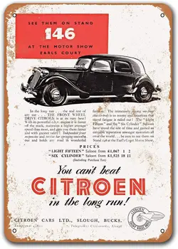 1952 Citroen Vintage Autod, Tina Märke Autod, Sisoso Metallist Laigud Plakat, Baar Mees Koobas Retro Seina Decor 8x12 tolli