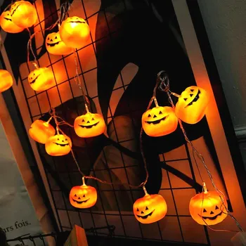 Halloween Pumpkin String LED Tuled 1M/2M/3M Aed Kodu Poole Festival Väljas Kaunistamiseks Puhkus Aku või USB 5V soe valge