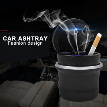1TK Kaasaskantav Auto Auto Auto LED sigaretisuitsu auto Tuhatoosi Sinine LED Valgus Suitsuta Sigaret Tuhatoosi Omanik Anti-libise Kummist