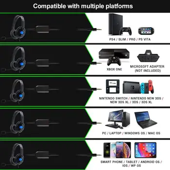 Led Light Bass Stereo Müra Vähendamise Mic Gamer peakomplekti, PS5 Sülearvuti, Juhtmega Peakomplekt Professional Gaming Kõrvaklapid