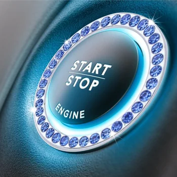 Auto Mootori Start Stop Ringi Embleemi Süüde Nupu Kleebised Auto Võti Nupp-Sisustus Bling Nupp Auto Dekoratiivsed Acessories