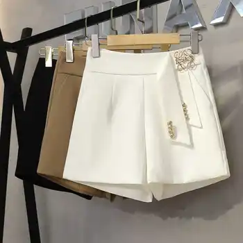 Valge Ülikond Püksid naiste suvine kõrge vöökoht-line slim vabaaja lai jalg püksid uued suve 2021