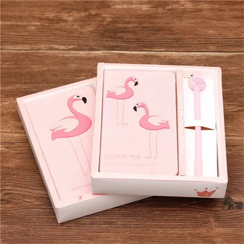 1set Flamingo Roosa Sülearvuti Koos Flamingo Pen Sünnipäevaks Kingitusi Lastele Sünnipäeva Teenetemärkide Lapsed kinkekarbis Deco. L